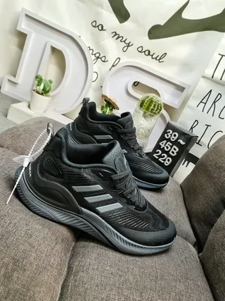 Adidas Black White Mesh Upper Three Stripes Lifestyle Sneakers 9