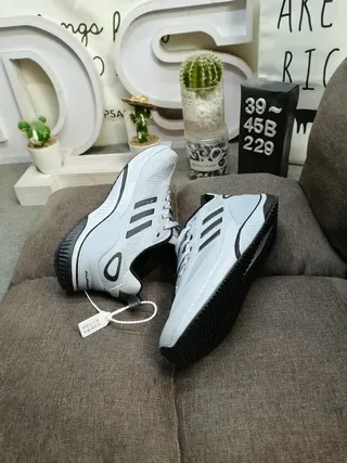 Adidas Black White Mesh Upper Three Stripes Lifestyle Sneakers 16