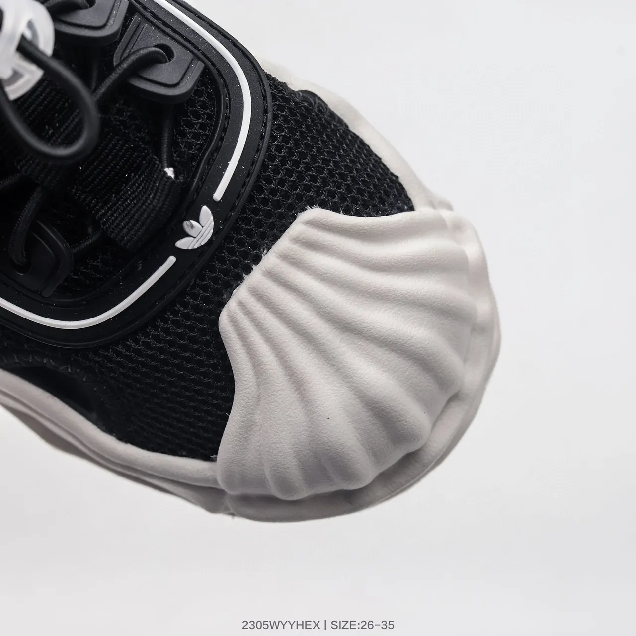 Adidas Sandales Casuales Noir et Blanc à Orteil Ouvert en Maille 3