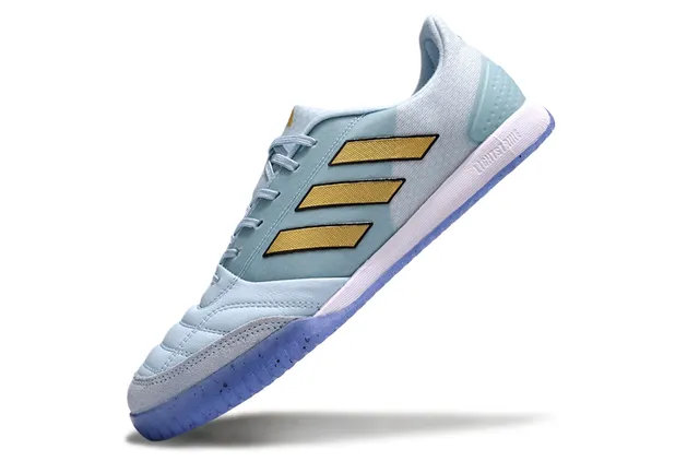 Adidas Blue Gold Sapatos de futebol indoor de material sintético com bico baixo 5