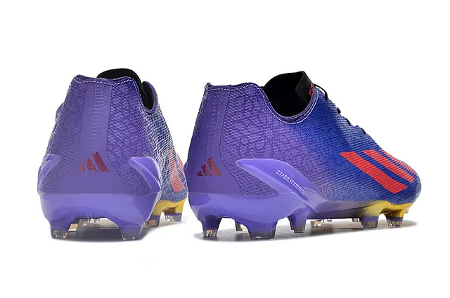 Adidas Blue Purple Low-Cut Knit Upper Metallic Gold Soleplate Firm-Ground Soccer Shoes 5