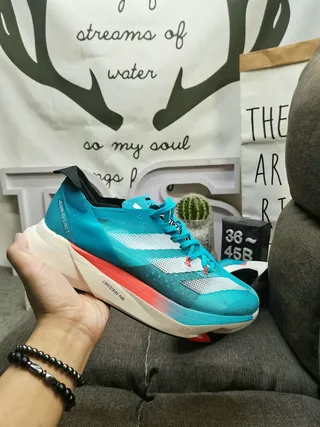 Adidas Blue Red Engineered Mesh Upper Three-Stripe Branding Running Shoes 5