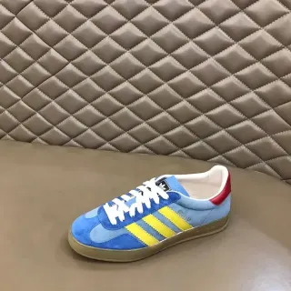 Adidas Blue Yellow Suede Upper Three-Stripe Side Lifestyle Sneakers