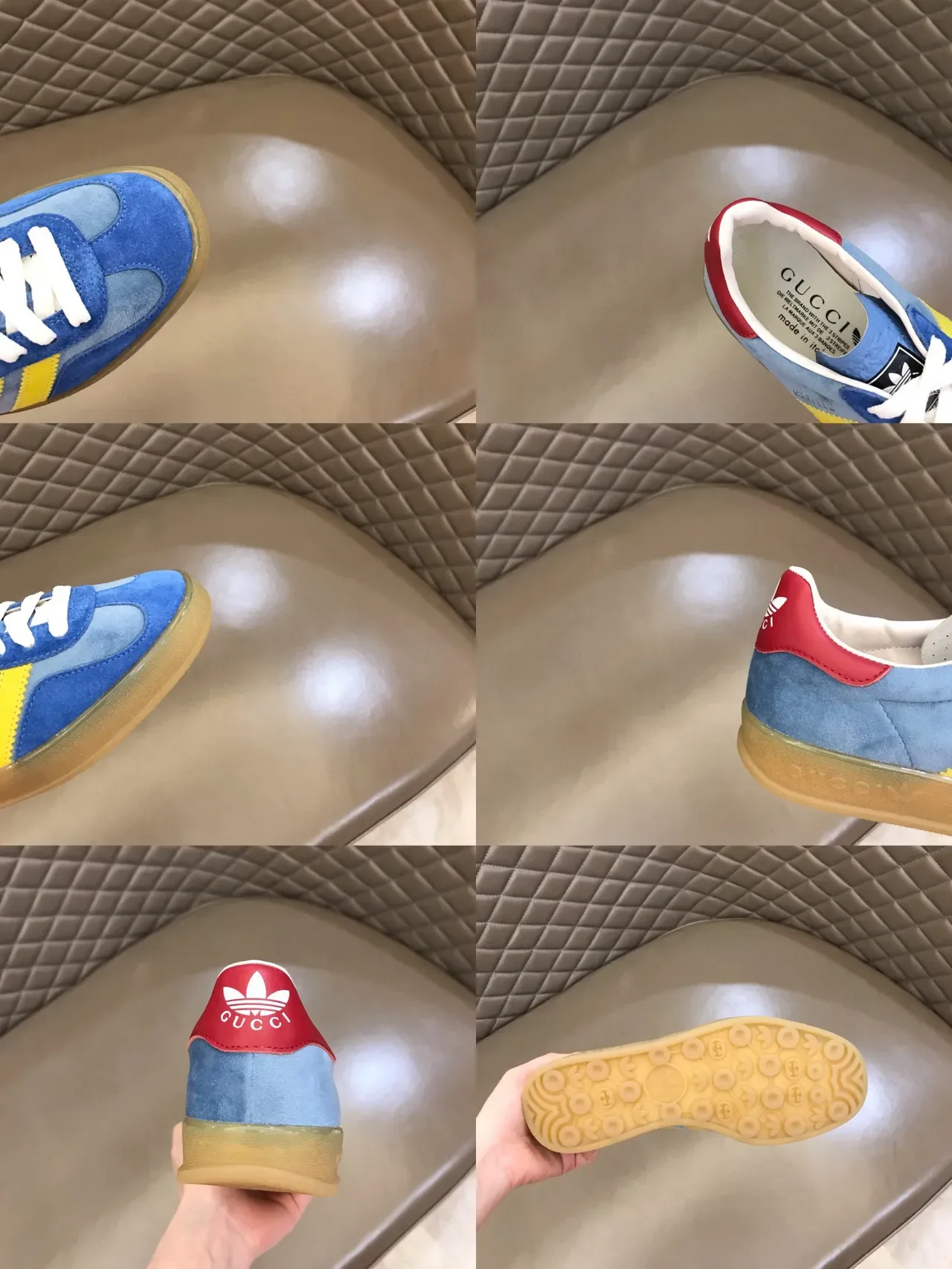 Adidas Blue Yellow Suede Upper Three-Stripe Side Lifestyle Sneakers 2