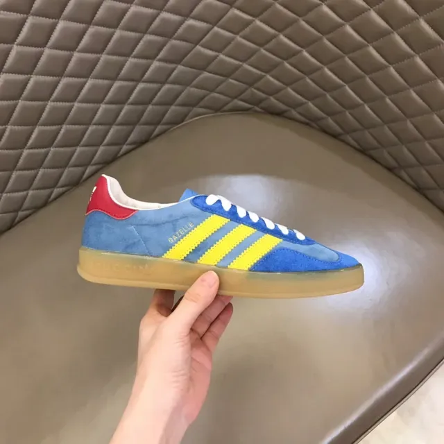 Adidas Blue Yellow Suede Upper Three-Stripe Side Lifestyle Sneakers 5