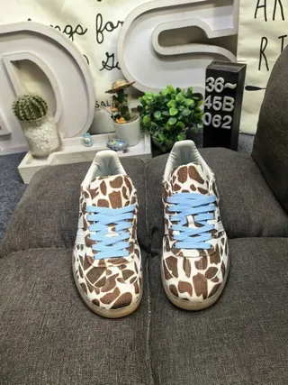 Adidas Marron Bleu imprimé animal tige lacets légers lifestyle sneakers 10