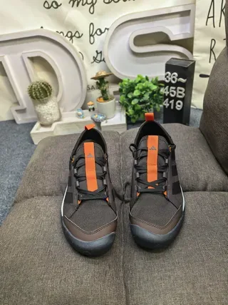 Adidas Brown Orange Mesh And Synthetic Overlay Upper GORE-TEX Branded Heel Tab Lifestyle Sneakers 10