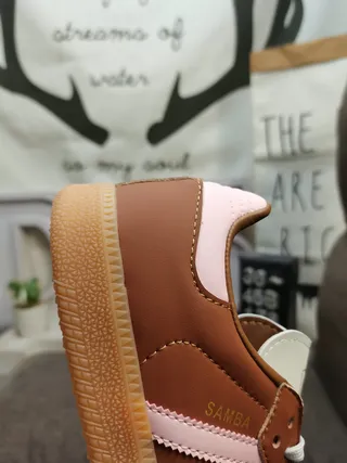 Adidas Brown Pink Low-Top Suede-Leather Mix Lifestyle Sneakers 3