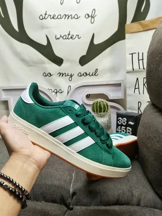 Adidas Campus Green and White Lifestyle Sneakers 5