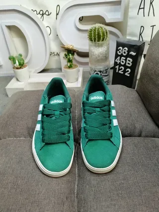Adidas Campus Green and White Lifestyle Sneakers 10