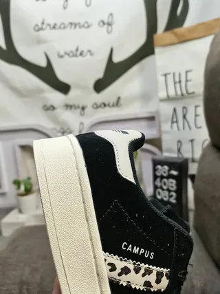 Adidas Campus Leopard-Print Stripes Black Lifestyle Sneakers 3