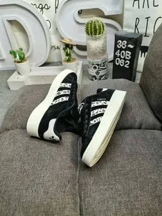 Adidas Campus Leopard-Print Stripes Black Lifestyle Sneakers 6