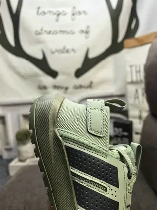 Adidas Climacool Green Black Breathable Mesh Upper Perforated Stripe Overlays Lifestyle Sneakers 3