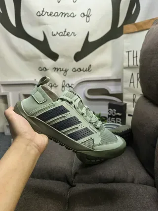 Adidas Climacool Green Black Breathable Mesh Upper Perforated Stripe Overlays Lifestyle Sneakers 5