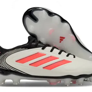 Adidas Copa White Black Smooth Synthetic Upper Curved Collar Firm-Ground Soccer Shoes