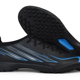 Adidas F50 黑色蓝色 低帮 合成革 室内足球鞋