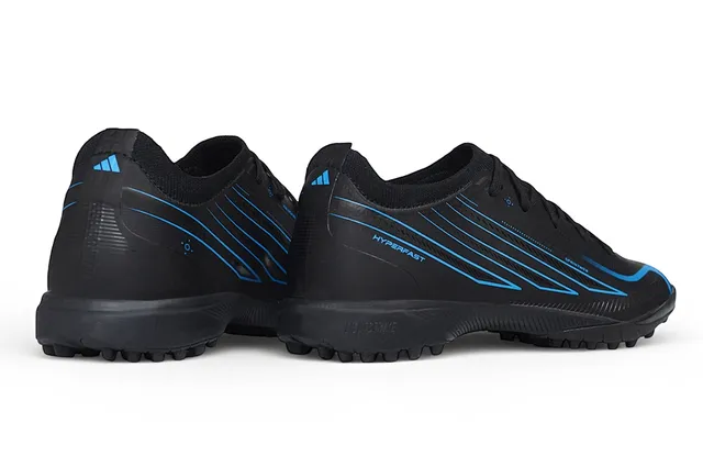 Adidas F50 Noir Bleu Bas Coupe Synthétique Supérieur Chaussures de Football Indoor 3