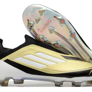 Adidas F50 Messi Black Gold White Firm-Ground Soccer Shoes