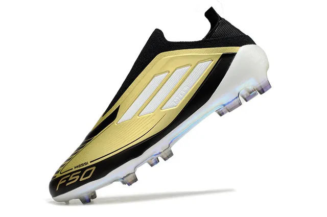 Adidas F50 Messi Black Gold White Firm-Ground Soccer Shoes 3