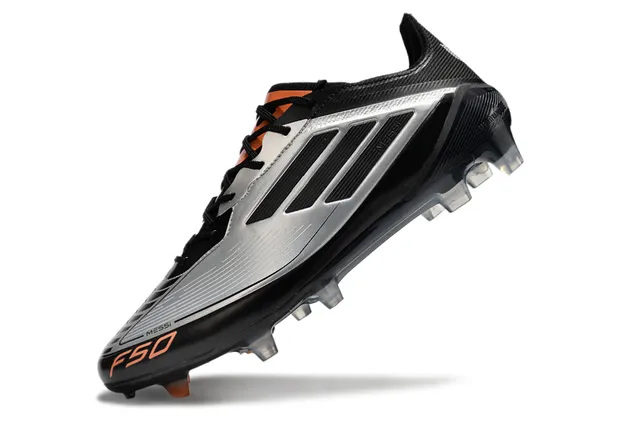 Adidas F50 Messi Noir Argent Orange Terrain Ferme Chaussures de football 3