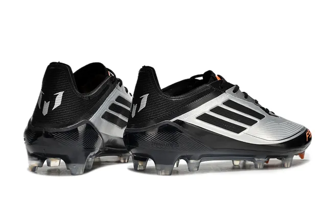 Adidas F50 Messi Noir Argent Orange Terrain Ferme Chaussures de football 5