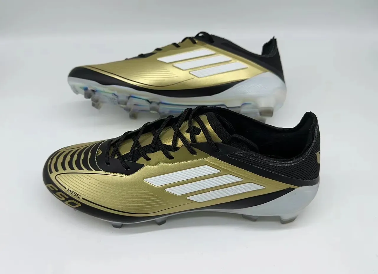 Adidas F50 Messi Gold Black Firm-Ground Soccer Shoes 2
