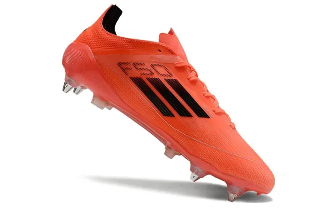 Adidas F50 Chaussures de football Orange et Noir pour terrain ferme 2