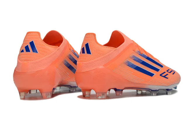 Adidas F50 Orange Blue Low-Cut Synthetic Upper Three-Stripe Side Branding Firm-Ground Soccer Shoes 5