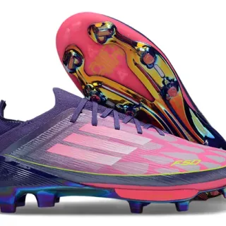 Adidas F50 Purple Pink Low-Cut Sock-Fit Upper Firm-Ground Soccer Shoes