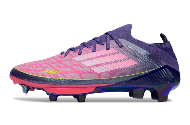 Adidas F50 Purple Pink Low-Cut Sock-Fit Upper Firm-Ground Soccer Shoes 7