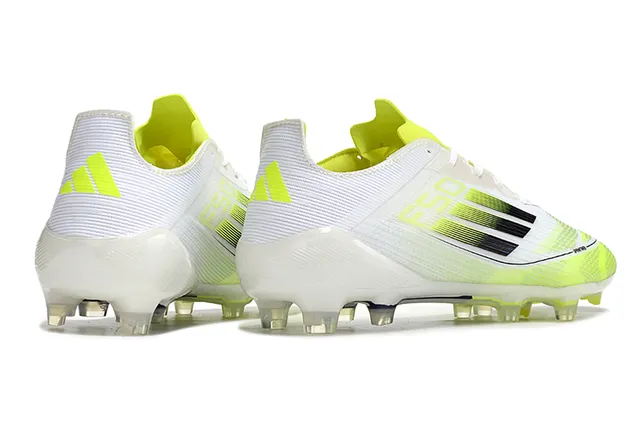 Adidas F50 White Yellow Low-Cut Synthetic Mesh Upper Gradient Stripes Firm-Ground Soccer Shoes 4