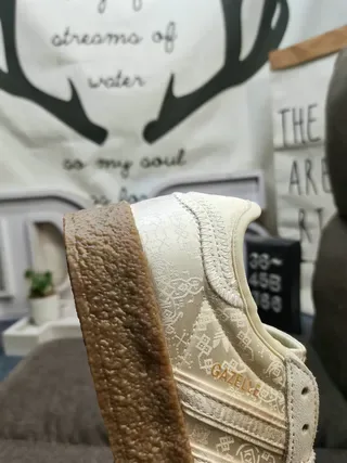 Adidas Gazelle Off-White and Brown Lifestyle Sneakers 4