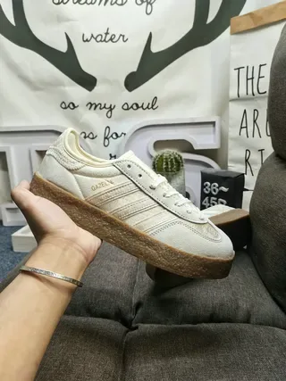 Adidas Gazelle Off-White and Brown Lifestyle Sneakers 6