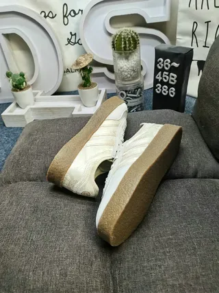 Adidas Gazelle Off-White and Brown Lifestyle Sneakers 7