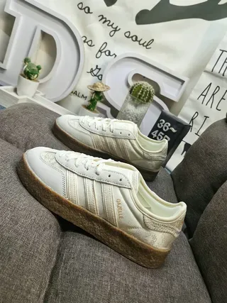 Adidas Gazelle Off-White and Brown Lifestyle Sneakers 8