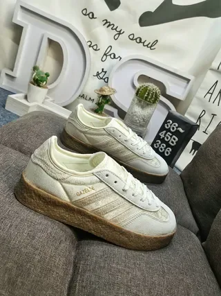 Adidas Gazelle Off-White and Brown Lifestyle Sneakers 10