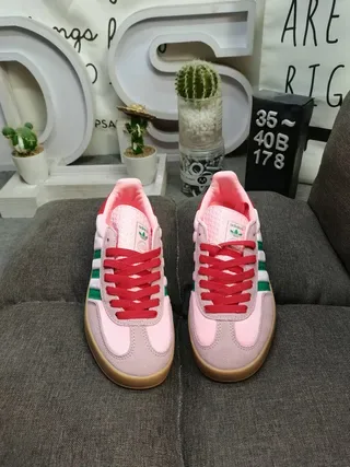 Adidas Gazelle Pink and Green Suede Lifestyle Sneakers 10