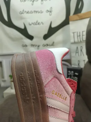 Adidas Gazelle Pink Suede White Stripes Brown Gum Lifestyle Sneakers 3