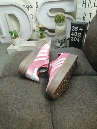 Adidas Gazelle Pink Suede White Stripes Brown Gum Lifestyle Sneakers 6