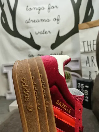 Adidas Gazelle Red and Orange Suede Lifestyle Sneakers 3