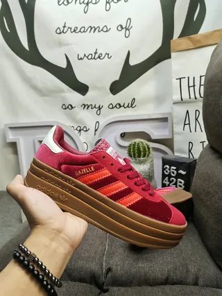 Adidas Gazelle Red and Orange Suede Lifestyle Sneakers 5