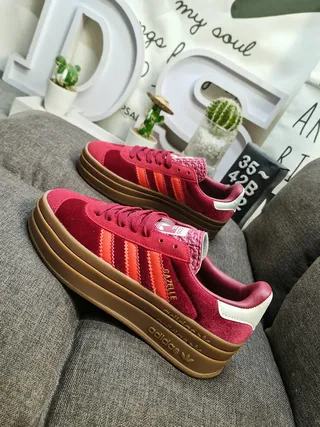 Adidas Gazelle Red and Orange Suede Lifestyle Sneakers 7