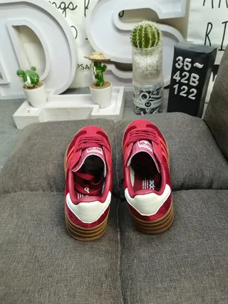 Adidas Gazelle Red and Orange Suede Lifestyle Sneakers 8