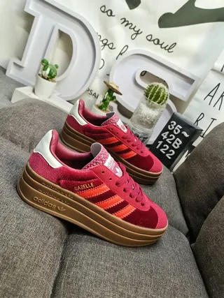 Adidas Gazelle Red and Orange Suede Lifestyle Sneakers 9