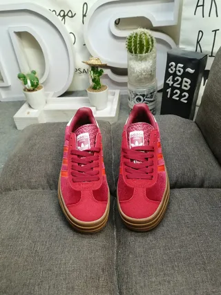 Adidas Gazelle Red and Orange Suede Lifestyle Sneakers 10
