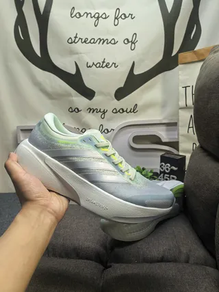 Adidas Chaussures de Running avec Upper en Maille Gris Vert Dégradé 5