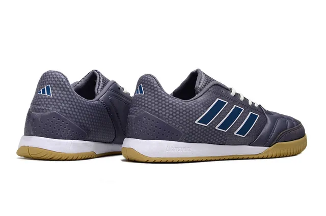 Adidas Chaussures de soccer indoor gris marine avec capuchon d'orteil matelassé et panneau latéral à trois rayures 3