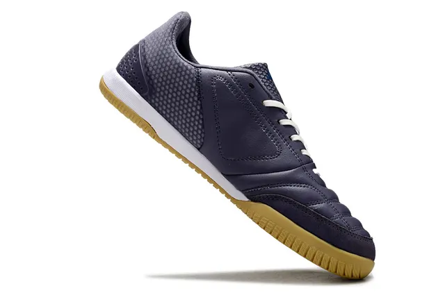 Adidas Chaussures de soccer indoor gris marine avec capuchon d'orteil matelassé et panneau latéral à trois rayures 6
