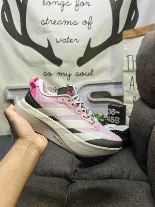 Adidas Gray Pink Lightweight Mesh-Synthetic Upper Thick Sculpted Foam Midsole Lifestyle Sneakers 5