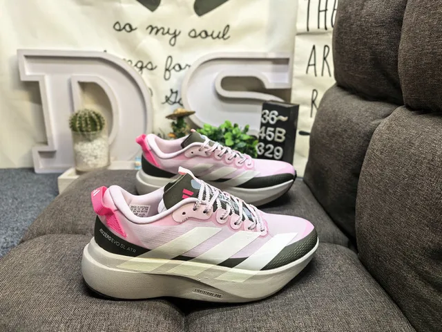 Adidas Gray Pink Lightweight Mesh-Synthetic Upper Thick Sculpted Foam Midsole Lifestyle Sneakers 11